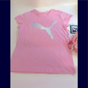 🛍Puma Girls graphic  Tee crew neck T - Shirt size : 5